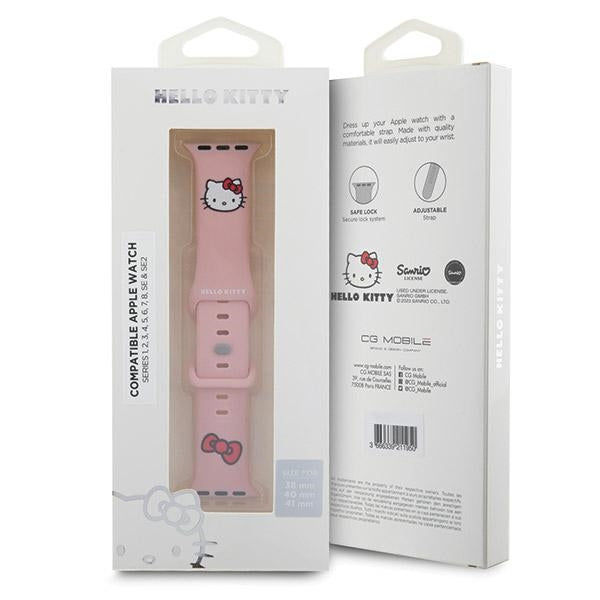 Hello Kitty silikoninis Kitty galvos dirželis Apple Watch 38/40/41mm - rožinis