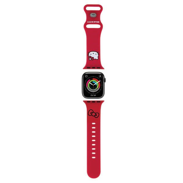 Hello Kitty silikoninis Kitty galvos dirželis skirtas Apple Watch 38/40/41mm – raudonas