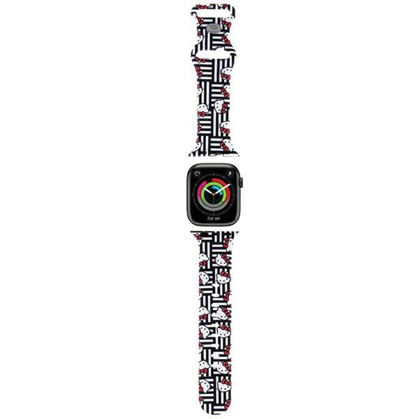 „Hello Kitty“ silikoninės galvutės ir juostelių dirželis, skirtas „Apple Watch“ 38/40/41 mm – juodas