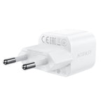 Acefast A73 Mini PD 20W GaN sieninis įkroviklis + USB-C laidas - baltas