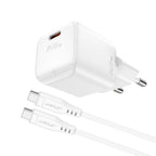 Acefast A77 Mini PD 30W GaN sieninis įkroviklis + USB-C laidas - baltas