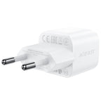 Acefast A77 Mini PD 30W GaN sieninis įkroviklis + USB-C laidas - baltas