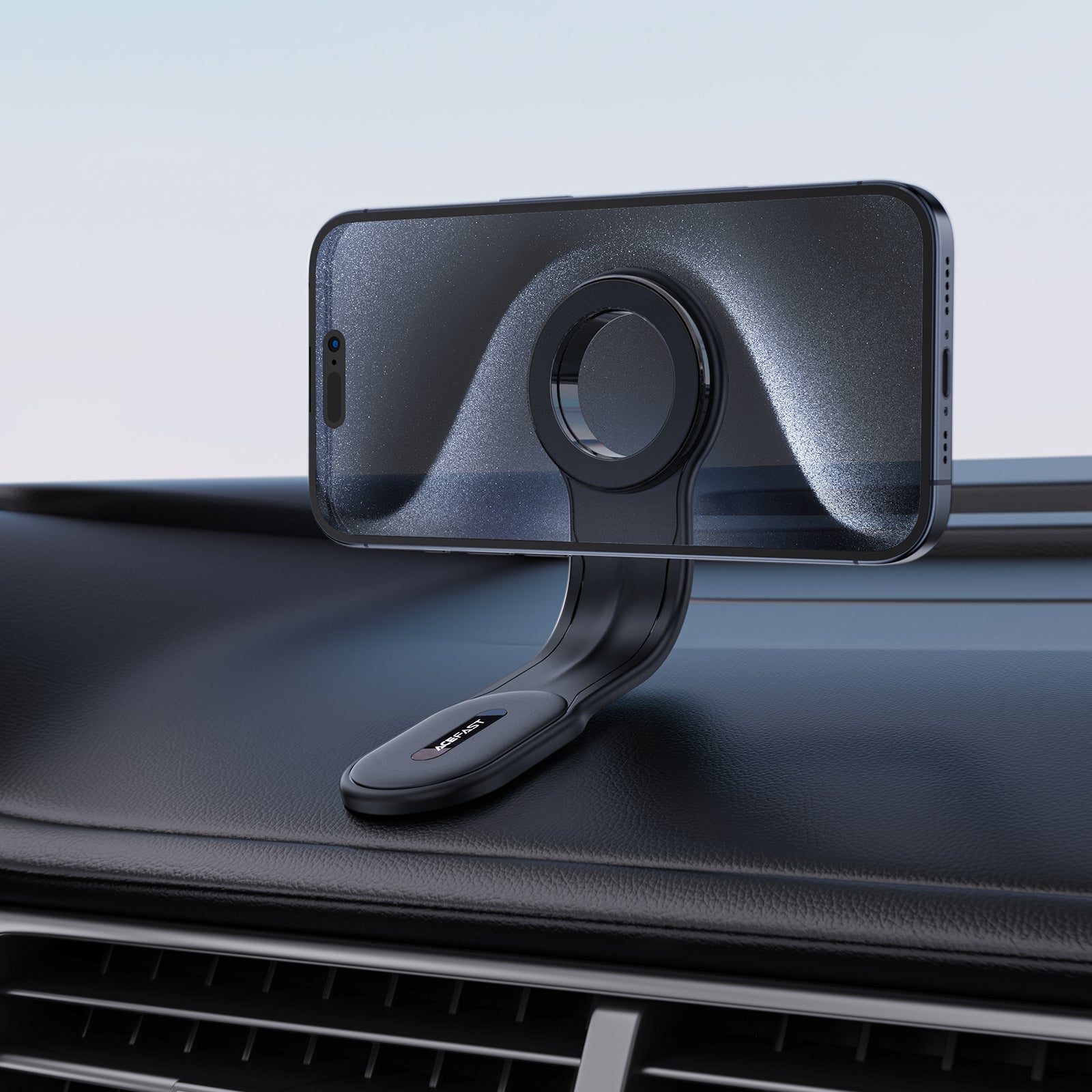 Acefast D19 magnetinis automobilinis laikiklis prietaisų skydeliui, juodas