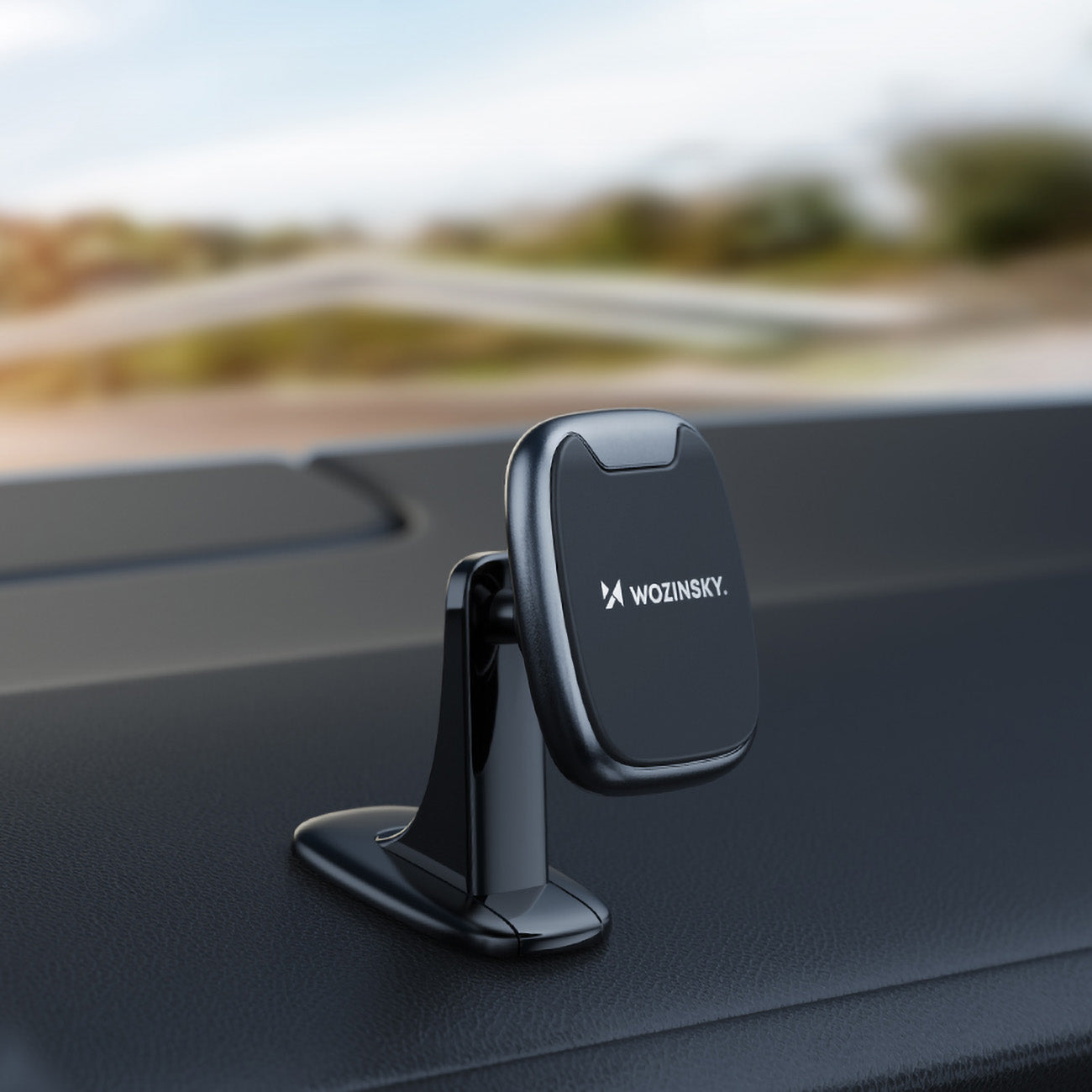 Wozinsky WUMTD magnetinis automobilio prietaisų skydelio telefono laikiklis - juodas