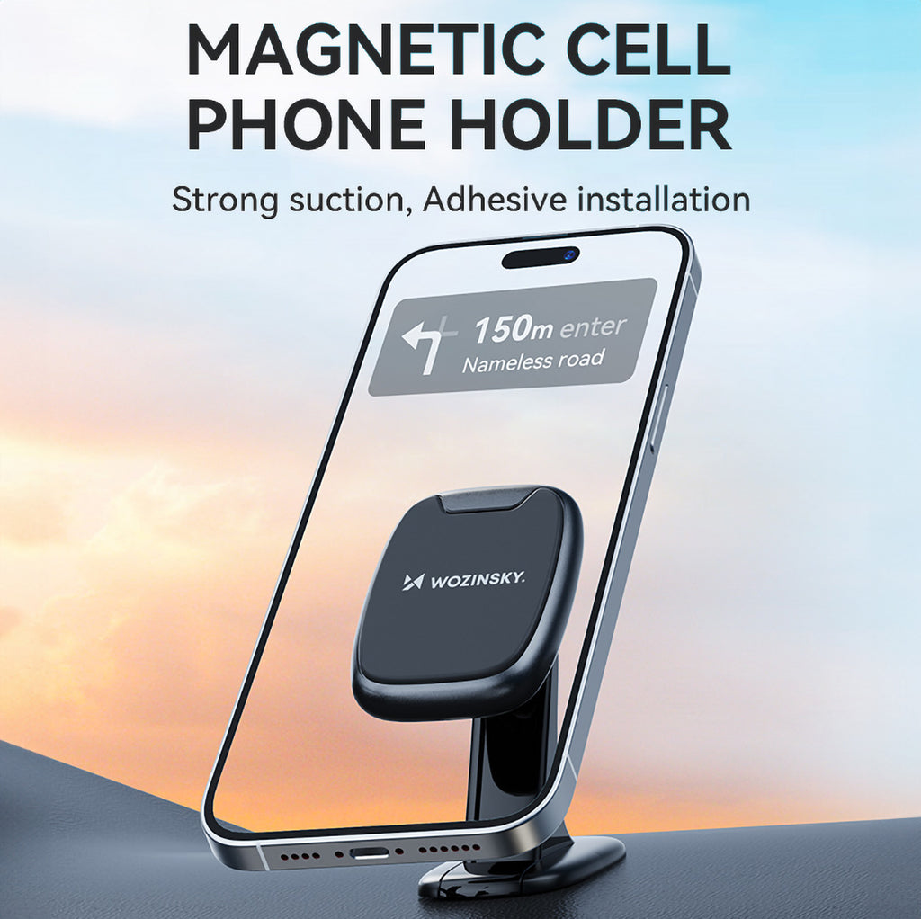 Wozinsky WUMTD magnetinis automobilio prietaisų skydelio telefono laikiklis - juodas