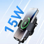 Wozinsky WUMID automobilinis prietaisų skydelio telefono laikiklis su 15W indukciniu įkrovikliu juodas