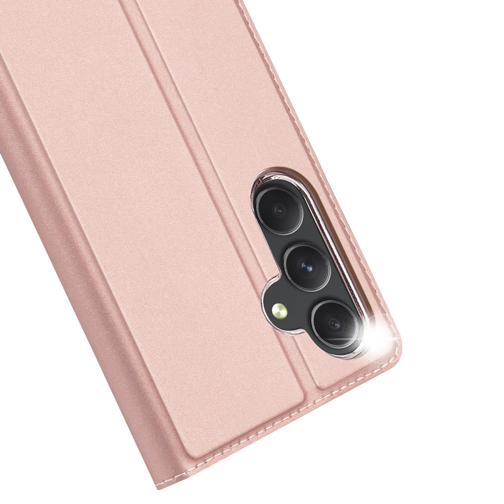 Dux Ducis Skin Pro atverčiamas dėklas Samsung S24+ – rožinis