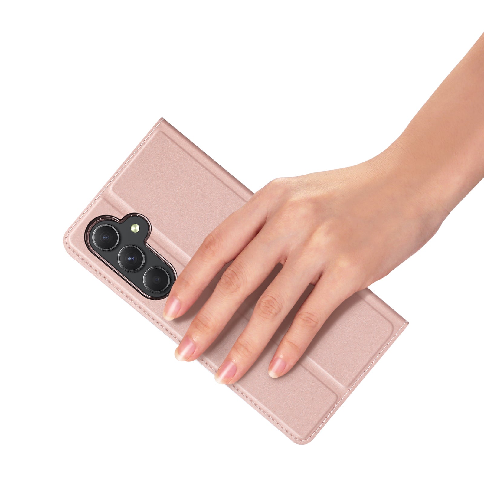 Dux Ducis Skin Pro atverčiamas dėklas Samsung S24+ – rožinis