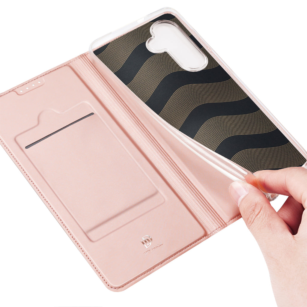 Dux Ducis Skin Pro atverčiamas dėklas Samsung S24+ – rožinis