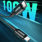 Ugreen US300 USB-C / USB-C 480Mb/s 5A 2m laidas - juodas -- Cell phone cables