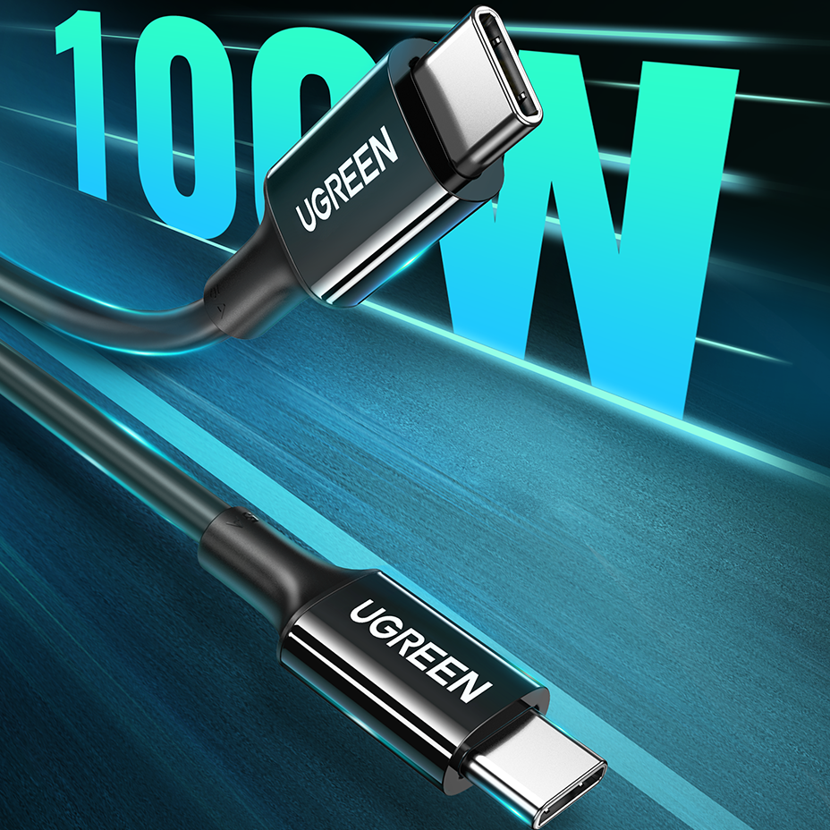 Ugreen US300 USB-C / USB-C 480Mb/s 5A 2m laidas - juodas -- Cell phone cables