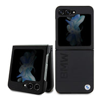 BMW Leather Hot Stamp dėklas Galaxy Z Flip5 – juodas