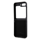 BMW Leather Hot Stamp dėklas Galaxy Z Flip5 – juodas -- Samsung Galaxy Z Flip 5