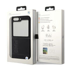 BMW Leather Hot Stamp dėklas Galaxy Z Flip5 – juodas -- Samsung Galaxy Z Flip 5