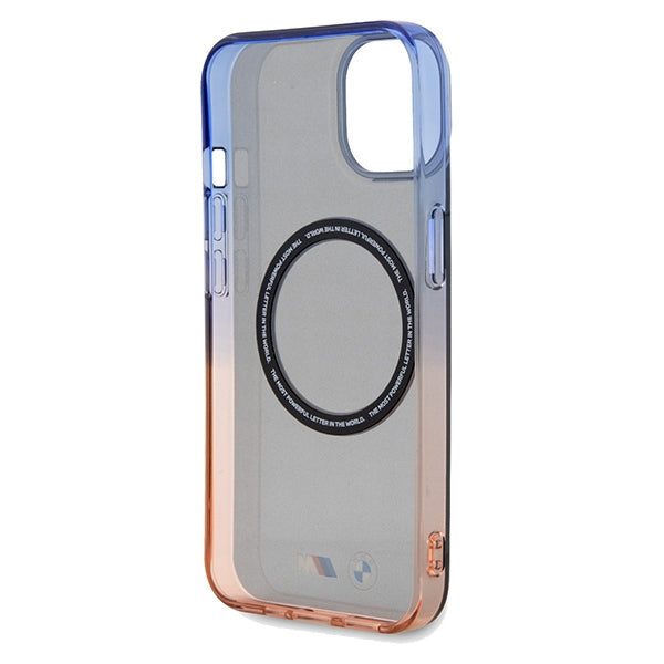 BMW Gradient Bumper MagSafe dėklas iPhone 15 Plus/14 Plus – pilkas