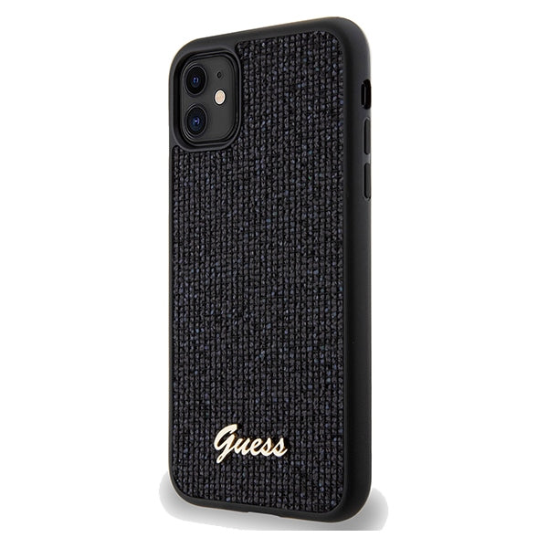 Guess Disco Metal Script dėklas iPhone 11 / XR – juodas -- iPhone 11