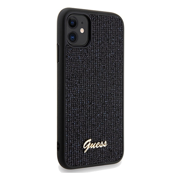 Guess Disco Metal Script dėklas iPhone 11 / XR – juodas -- iPhone 11
