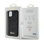 Guess Sequin Script Metal dėklas iPhone 11/XR – juodas -- iPhone 11