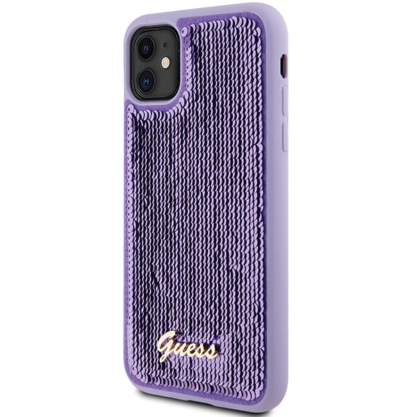 Guess blizgučių dėklas iPhone 11 / XR – violetinis -- iPhone 11