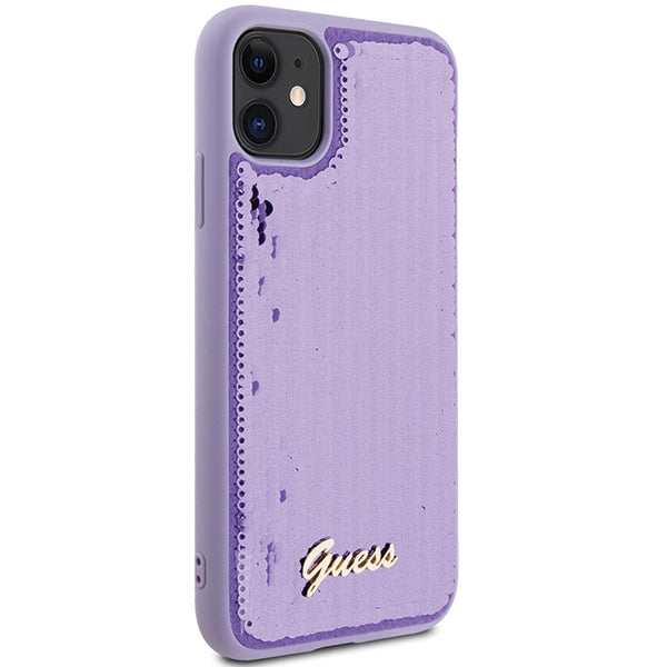 Guess blizgučių dėklas iPhone 11 / XR – violetinis -- iPhone 11