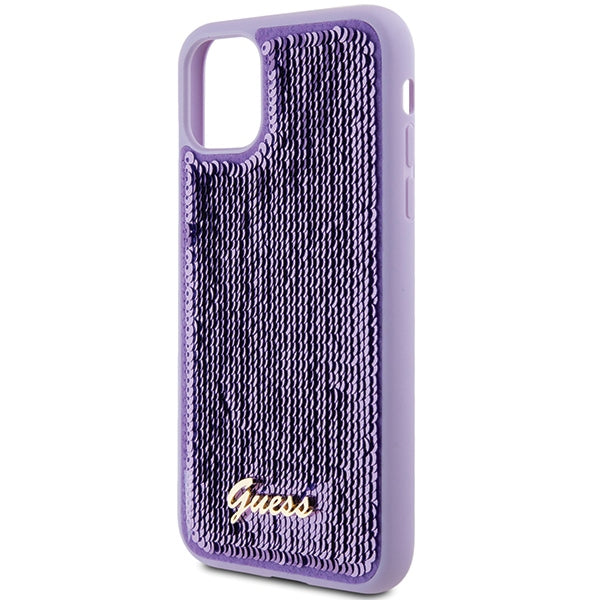 Guess blizgučių dėklas iPhone 11 / XR – violetinis -- iPhone 11