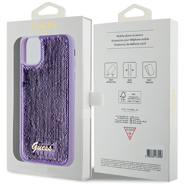 Guess blizgučių dėklas iPhone 11 / XR – violetinis -- iPhone 11