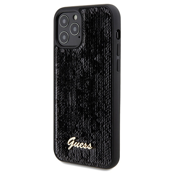 Guess blizgučių dėklas iPhone 12/12 Pro – juodas -- iPhone 12