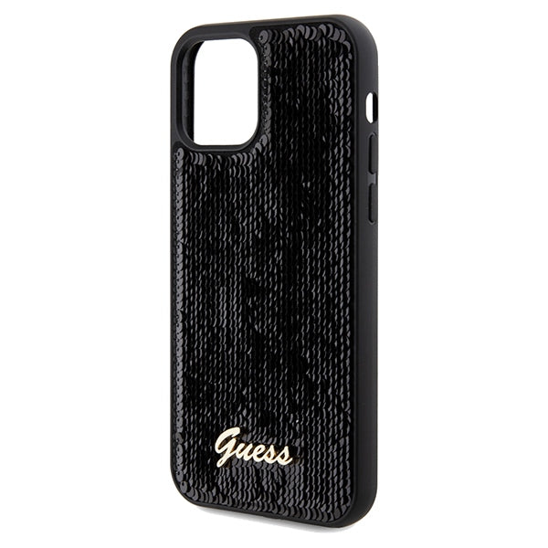 Guess blizgučių dėklas iPhone 12/12 Pro – juodas -- iPhone 12