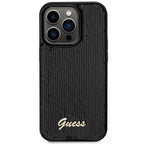Guess Sequin Script Metal dėklas iPhone 13 Pro Max – juodas