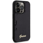 Guess Sequin Script Metal dėklas iPhone 13 Pro Max – juodas