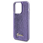 Guess Sequin Script Metal dėklas iPhone 13 Pro Max – violetinis
