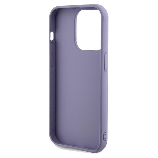 Guess Sequin Script Metal dėklas iPhone 13 Pro Max – violetinis