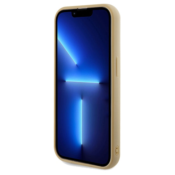 Guess Disco Metal Script dėklas iPhone 14 Pro – auksinis