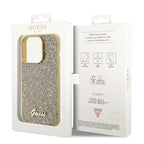 Guess Disco Metal Script dėklas iPhone 14 Pro – auksinis