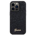 Guess Disco Metal Script dėklas iPhone 14 Pro – juodas