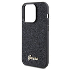 Guess Disco Metal Script dėklas iPhone 14 Pro – juodas