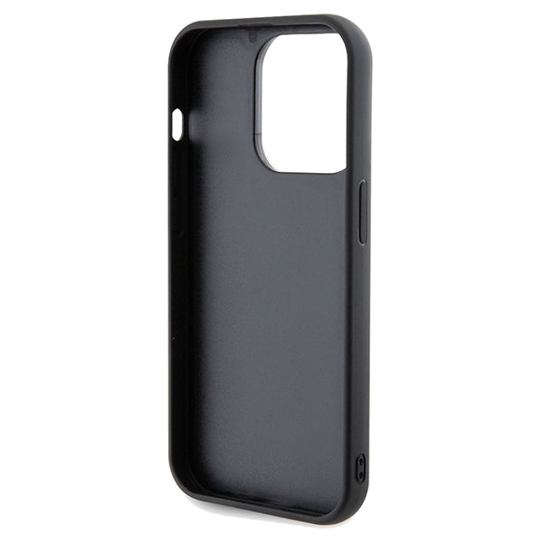 Guess Disco Metal Script dėklas iPhone 14 Pro – juodas