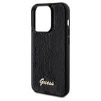 Guess Sequin Script Metal dėklas iPhone 14 Pro – juodas