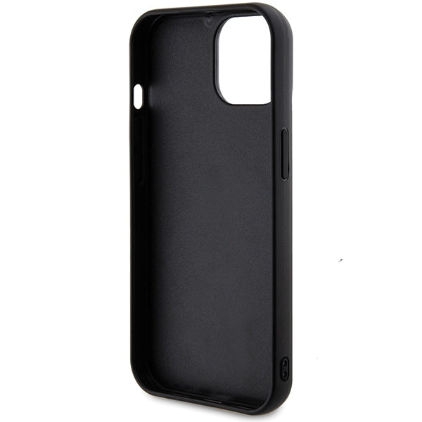 Guess Sequin Script Metal dėklas iPhone 14/15/13 – juodas