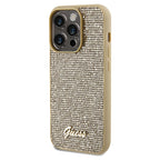 Guess Disco Metal Script dėklas iPhone 14 Pro Max – auksinis