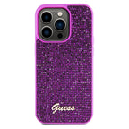 Guess Disco Metal Script dėklas iPhone 14 Pro Max – fuksija
