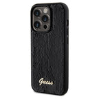Guess Sequin Script Metal dėklas iPhone 14 Pro Max – juodas