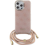 Guess Crossbody dėklas iPhone 15 Pro su virvele – rožinis