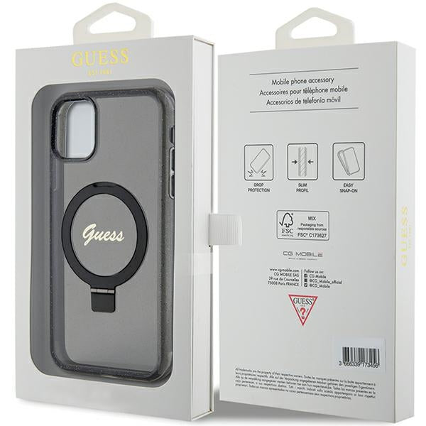 Guess MagSafe dėklas su žiedu iPhone 11/XR – juodas -- iPhone 11