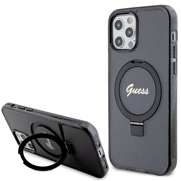 Guess MagSafe dėklas su žiedu iPhone 12/12 Pro – juodas -- iPhone 12