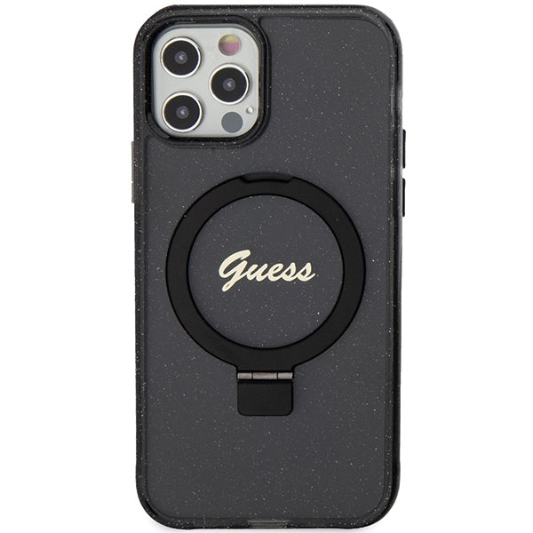 Guess MagSafe dėklas su žiedu iPhone 12/12 Pro – juodas -- iPhone 12