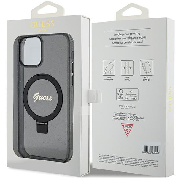 Guess MagSafe dėklas su žiedu iPhone 12/12 Pro – juodas -- iPhone 12