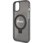 Guess MagSafe dėklas su žiedu iPhone 13/14/15 – juodas