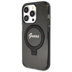 Guess MagSafe dėklas su žiedu iPhone 13 Pro Max – juodas