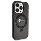 Guess MagSafe dėklas su žiedu iPhone 13 Pro Max – juodas